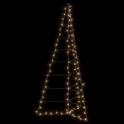 Metaljuletræ med LED KUOPIO 210 cm - sort/varm hvid