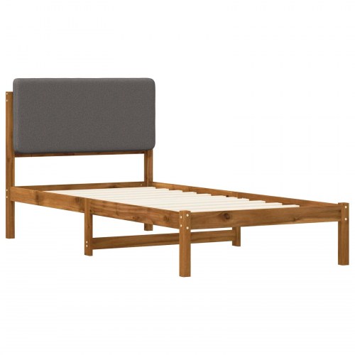Sengestel med polstret hovedgavl 75 x 190 cm - naturfarvet/lysegrå