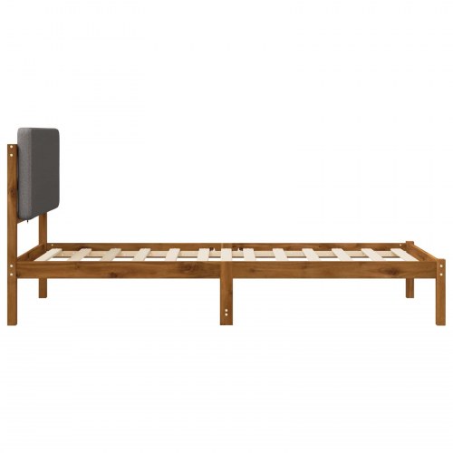 Sengestel med polstret hovedgavl 75 x 190 cm - naturfarvet/lysegrå