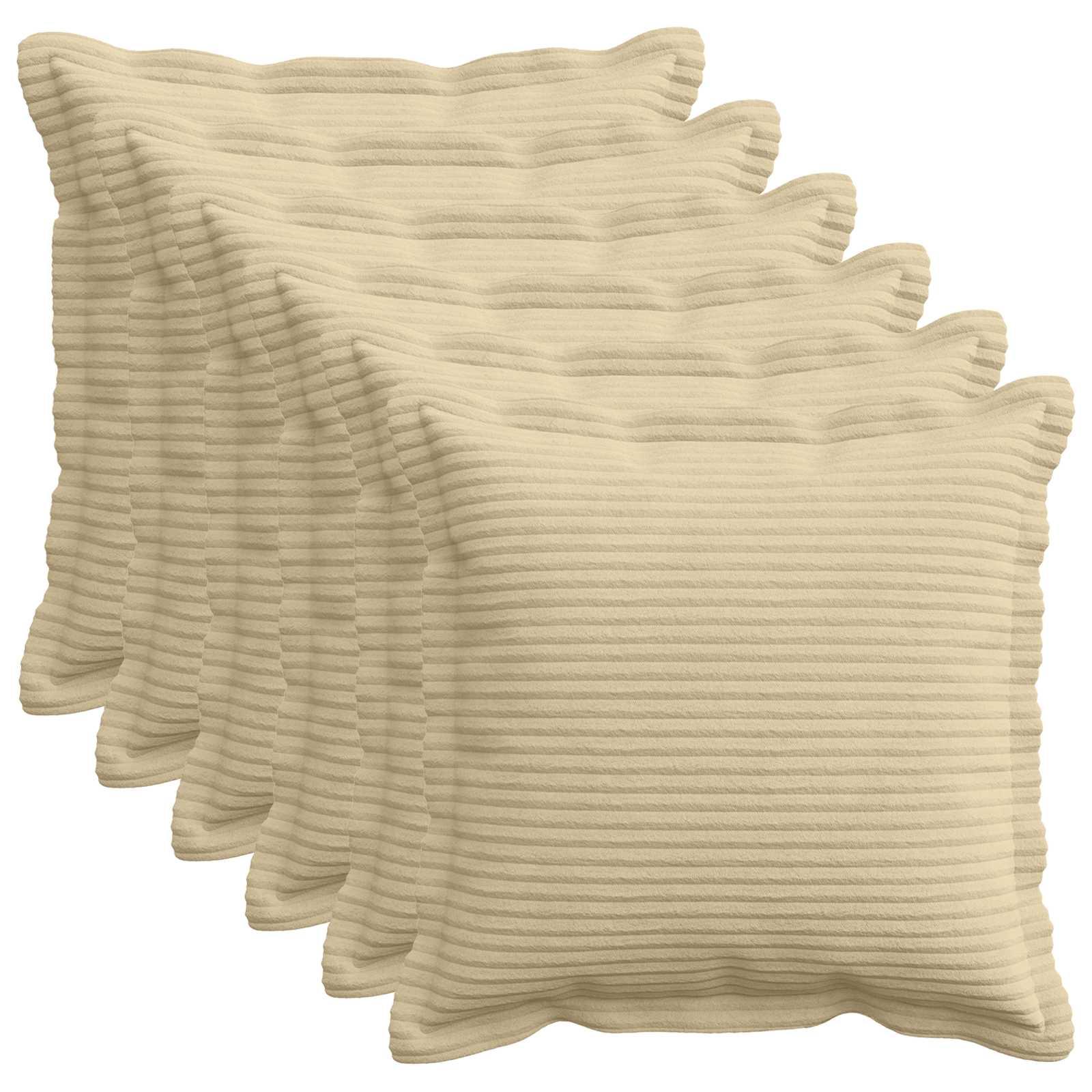 Pudebetræk HOUTEN grågrøn 50 x 50 cm cordfløjl - 6 stk.