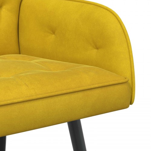 2-personers sofa i gul fløjl med metalben