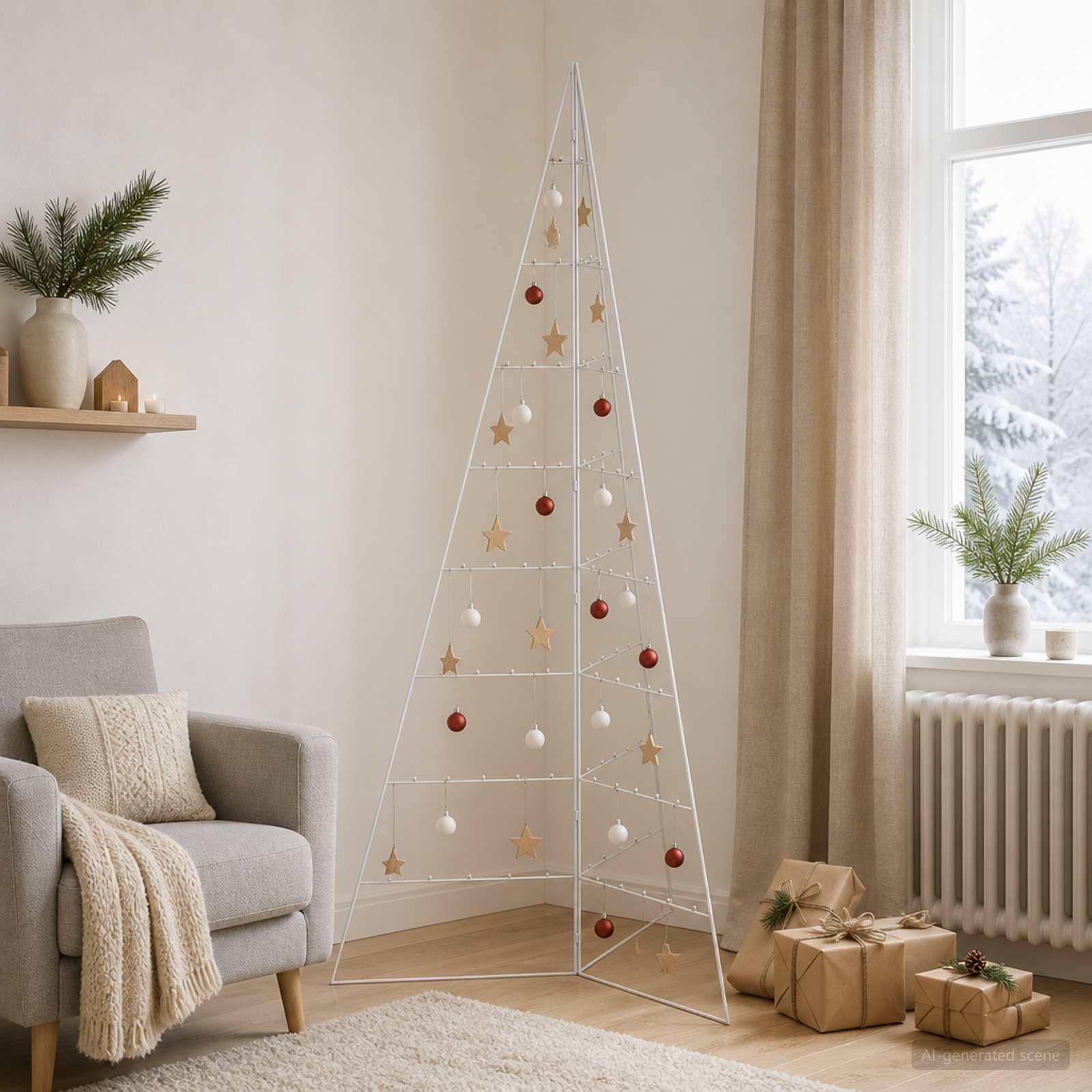 Juletræ i metal KUOPIO 210 cm - hvid