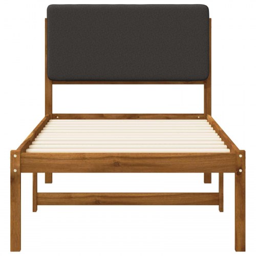 Sengestel med polstret hovedgavl 80 x 200 cm - naturfarvet/mørkegrå