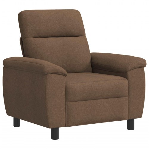 1-personers sofa i brun stof - 95 x 90 x 95 cm