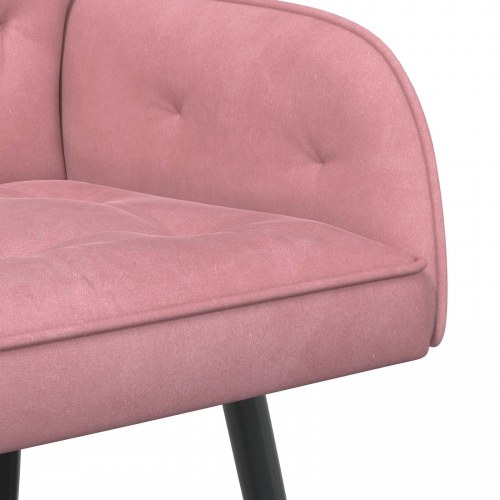 2-personers sofa i lyserød fløjl med metalben