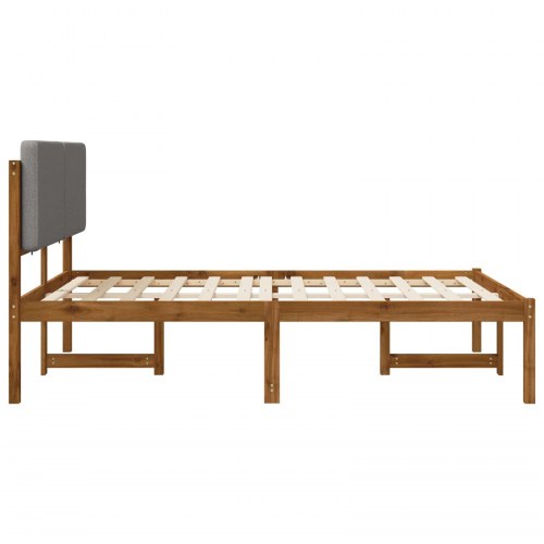 Sengestel med polstret hovedgavl 135 x 190 cm - naturfarvet/lysegrå