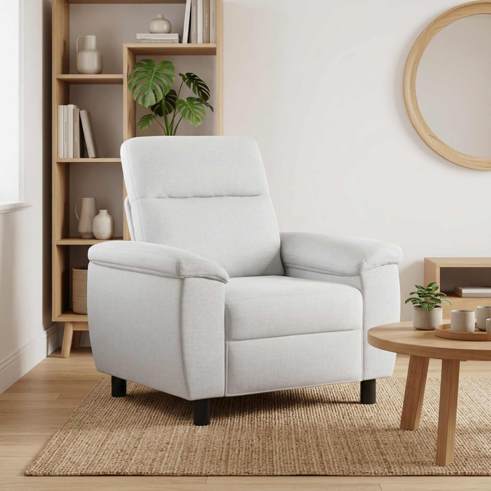 1-personers sofa i hvidt stof - 95 x 90 x 95 cm