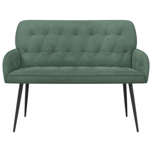 2-personers sofa i fløjl med metalben - havgrøn