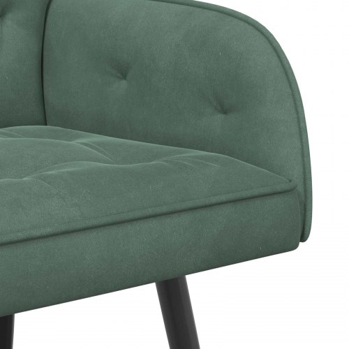 2-personers sofa i fløjl med metalben - havgrøn