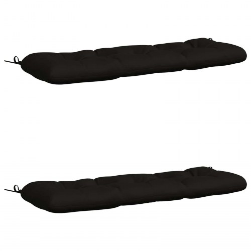 Bænkepuder VIANEN 2 stk. - sort 130 x 40 x 12 cm