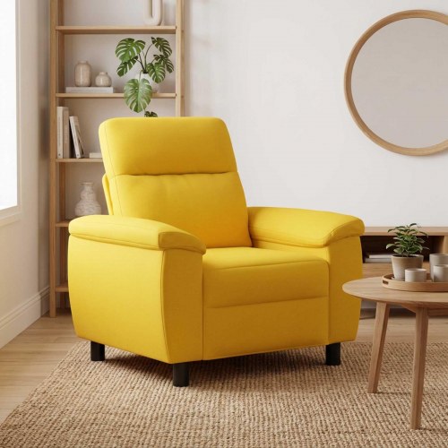 1-personers sofa i stof - lys gul 95 x 90 x 95 cm