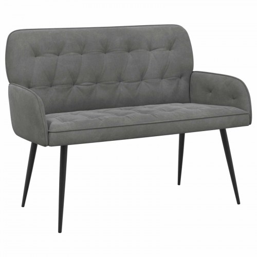 2-personers sofa i fløjl med metalben - mørkegrå