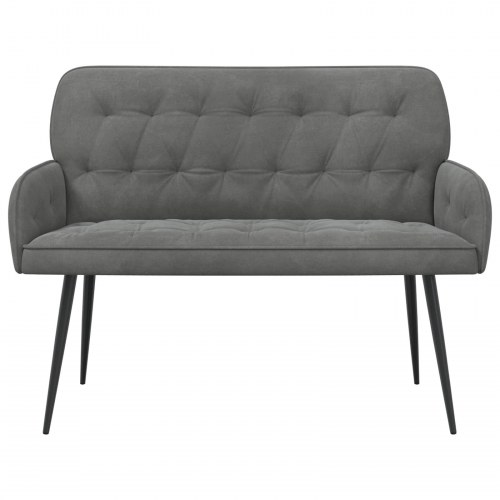 2-personers sofa i fløjl med metalben - mørkegrå