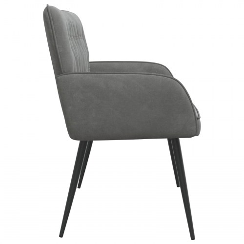 2-personers sofa i fløjl med metalben - mørkegrå
