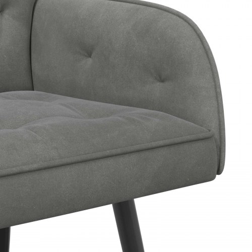 2-personers sofa i fløjl med metalben - mørkegrå