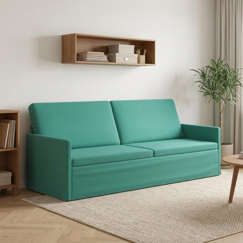 3-personers sofa i velour - turkis, 220 x 81 x 82 cm