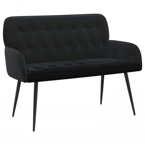 2-personers sofa i sort fløjl med metalben
