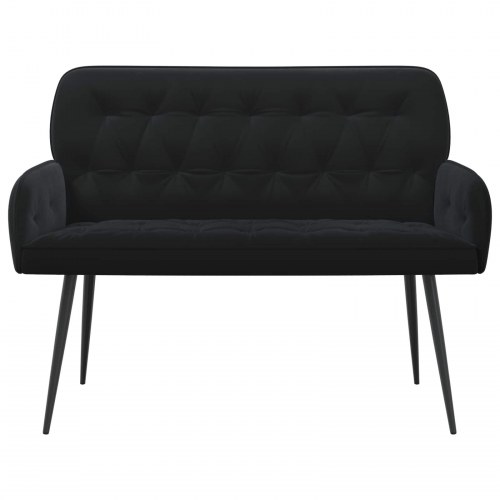 2-personers sofa i sort fløjl med metalben