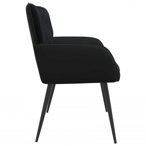 2-personers sofa i sort fløjl med metalben