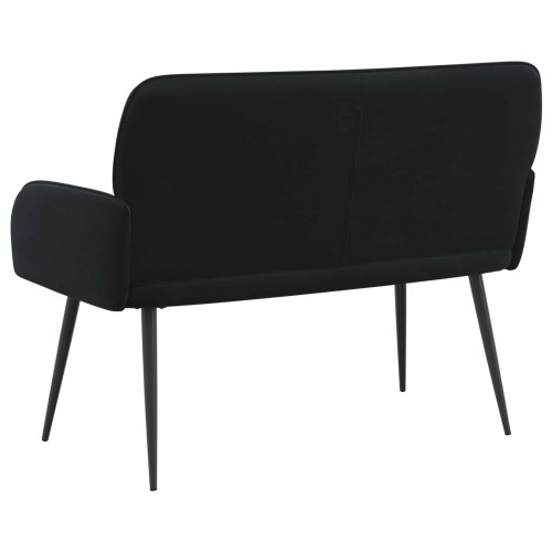 2-personers sofa i sort fløjl med metalben