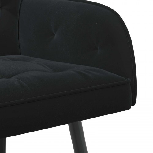 2-personers sofa i sort fløjl med metalben