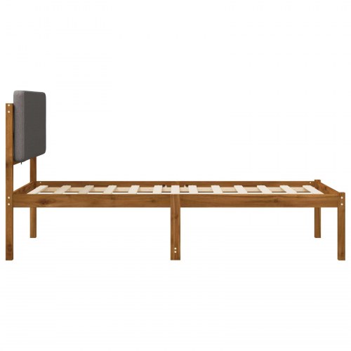 Sengestel med polstret hovedgavl - naturfarvet/lysegrå, 80 x 200 cm