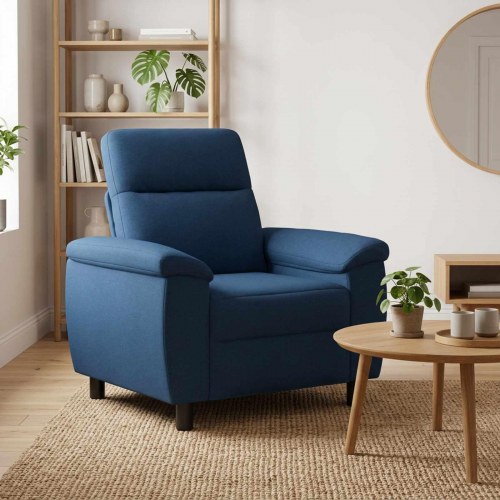 1-personers sofa blå stof - 95 x 90 x 95 cm