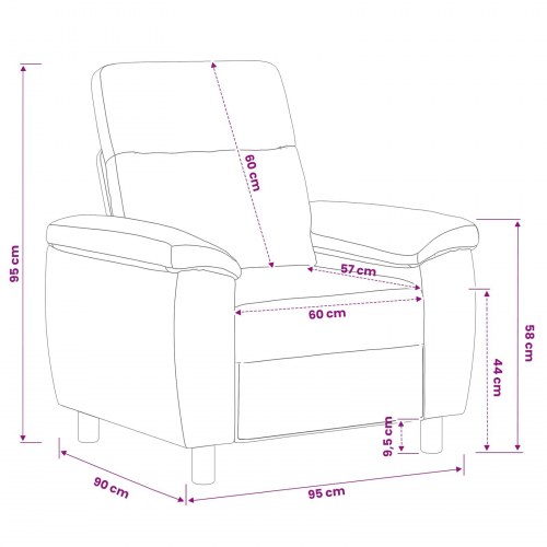 1-personers sofa blå stof - 95 x 90 x 95 cm
