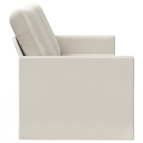 3-personers sofa i cremefarvet velour - 220 x 81 x 82 cm