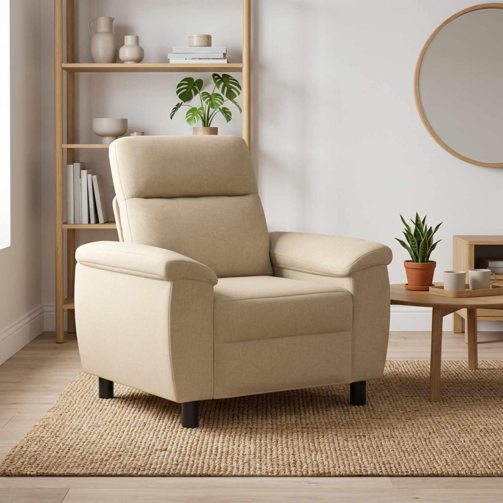 Sofa cremefarvet 95 x 90 x 95 cm - 1 person