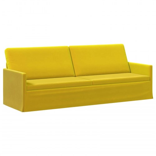 3-personers sofa gul i velour - 220 x 81 x 82 cm