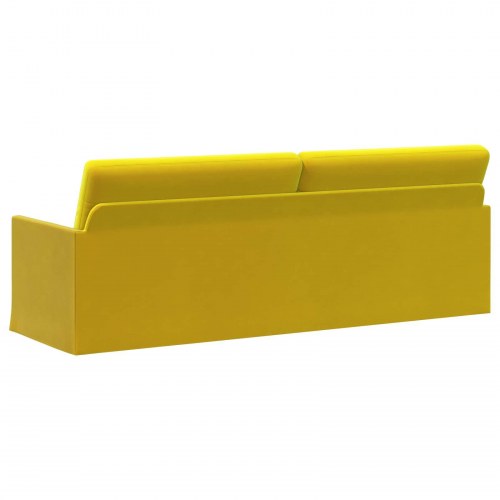 3-personers sofa gul i velour - 220 x 81 x 82 cm