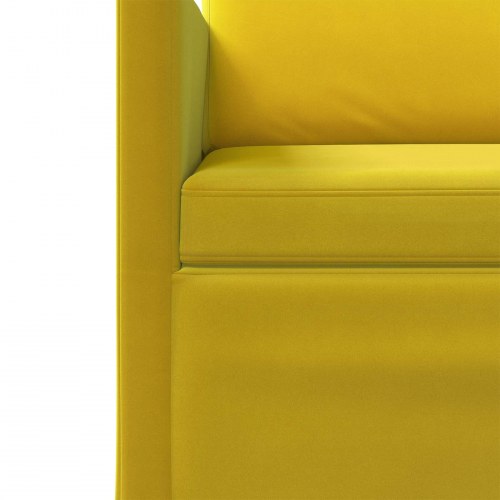 3-personers sofa gul i velour - 220 x 81 x 82 cm