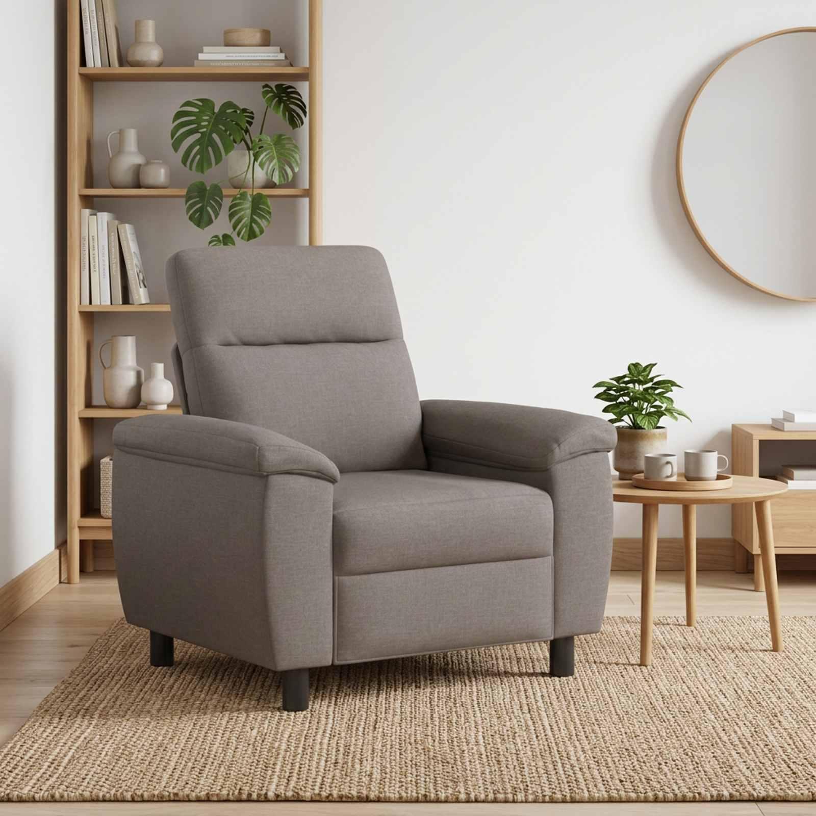 1-personers sofa gråbrun 95 x 90 x 95 cm