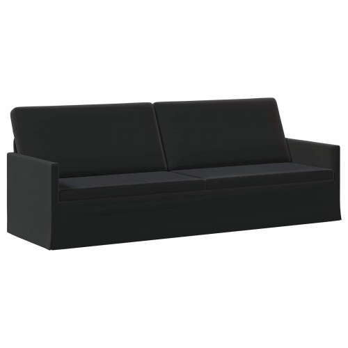 3-personers sofa i sort velour - 220 x 81 x 82 cm