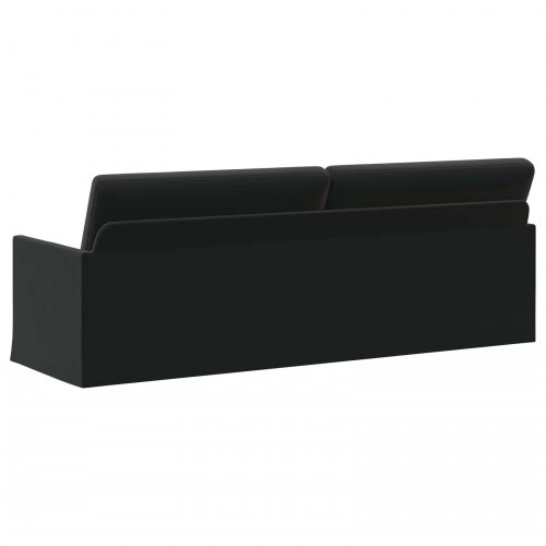 3-personers sofa i sort velour - 220 x 81 x 82 cm