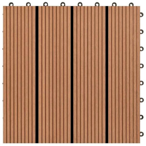 Terrassefliser 22 stk. 30 x 30 cm 2 m2 WPC brun