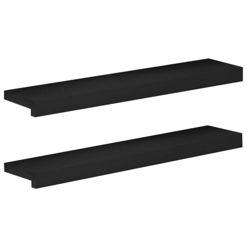 Vindueskarme 2 stk. sort 70 x 15 x 2 cm i massiv bøg