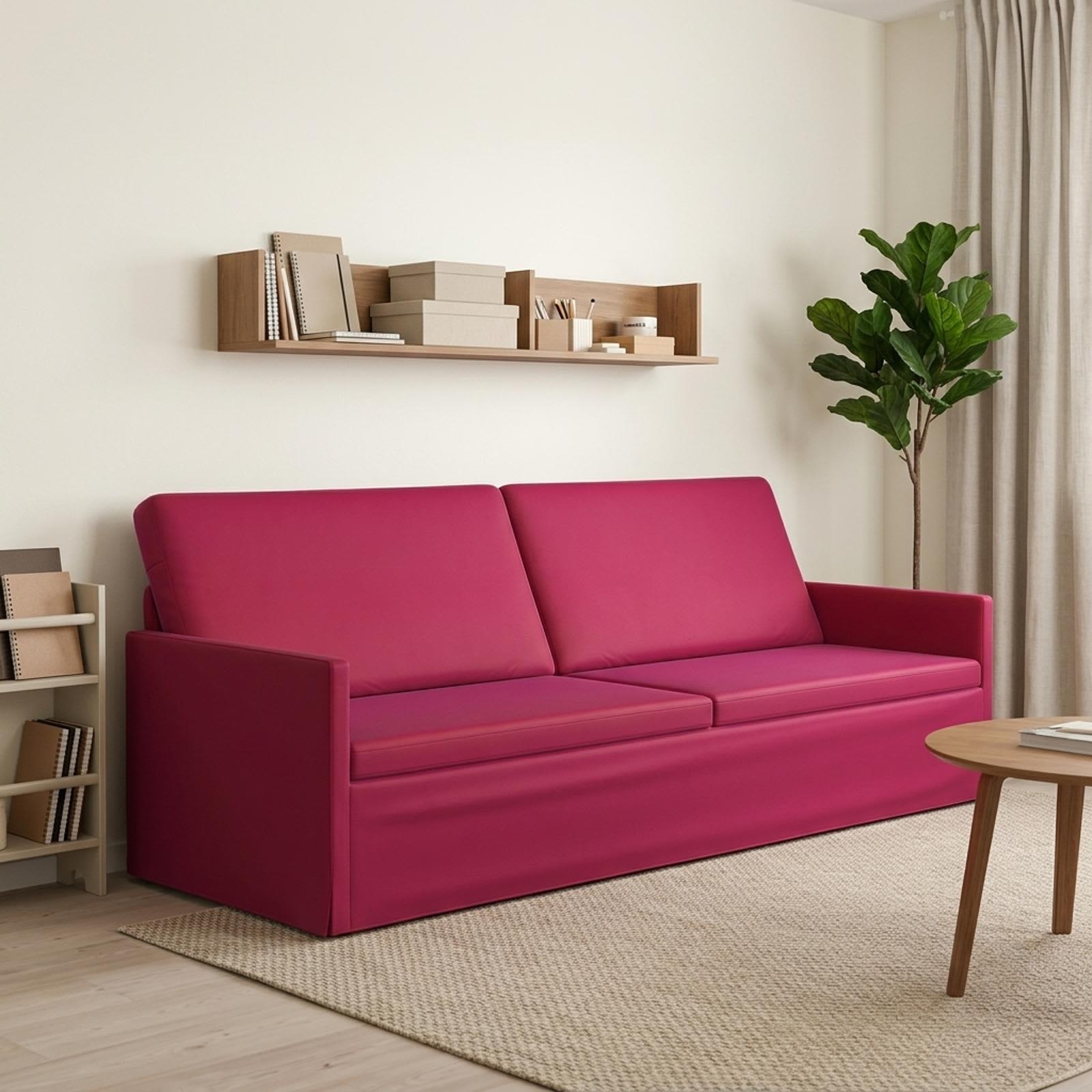 3-personers sofa vinrød 220 x 81 x 82 cm - V