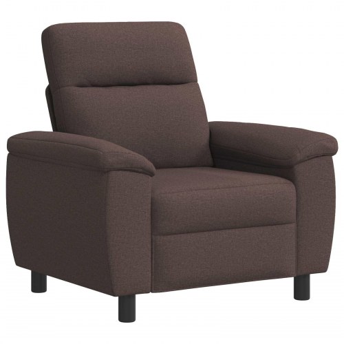 1-personers sofa i mørk brun stof - 95 x 90 x 95 cm