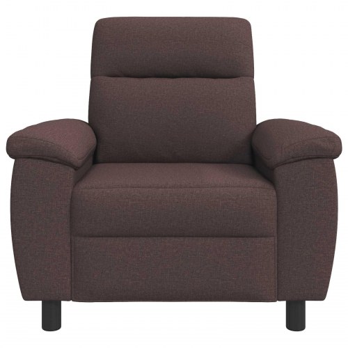 1-personers sofa i mørk brun stof - 95 x 90 x 95 cm