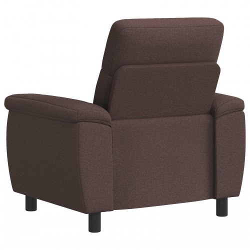 1-personers sofa i mørk brun stof - 95 x 90 x 95 cm