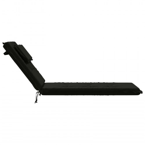 Solsengshynde GEMERT med nakkestøtte - sort 190 x 50 x 9 cm