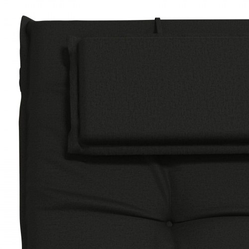 Solsengshynde GEMERT med nakkestøtte - sort 190 x 50 x 9 cm