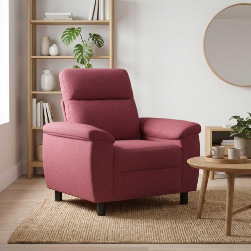 1-personers sofa i stof - vinrød, 95 x 90 x 95 cm