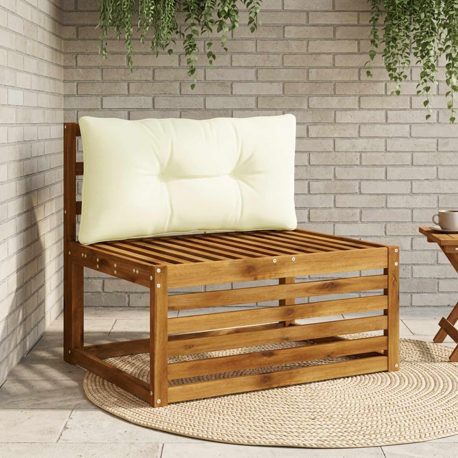 vidaXL Rygpude PUTTEN 100% polyester Cremefarvet 70 x 40 x 10 cm