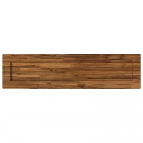 Rektangulær bordplade i massivt akacietræ 130 x 20 cm