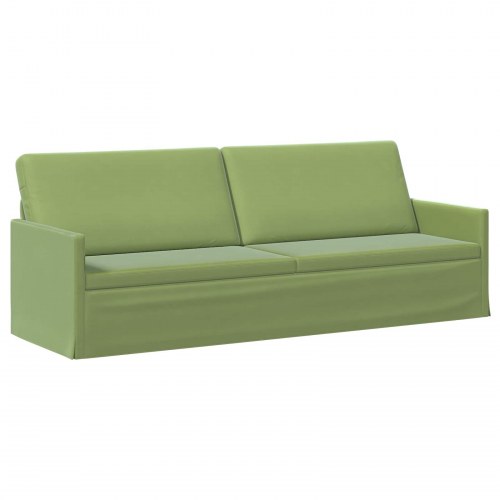 3-personers sofa i lys grøn velour - 220 x 81 x 82 cm