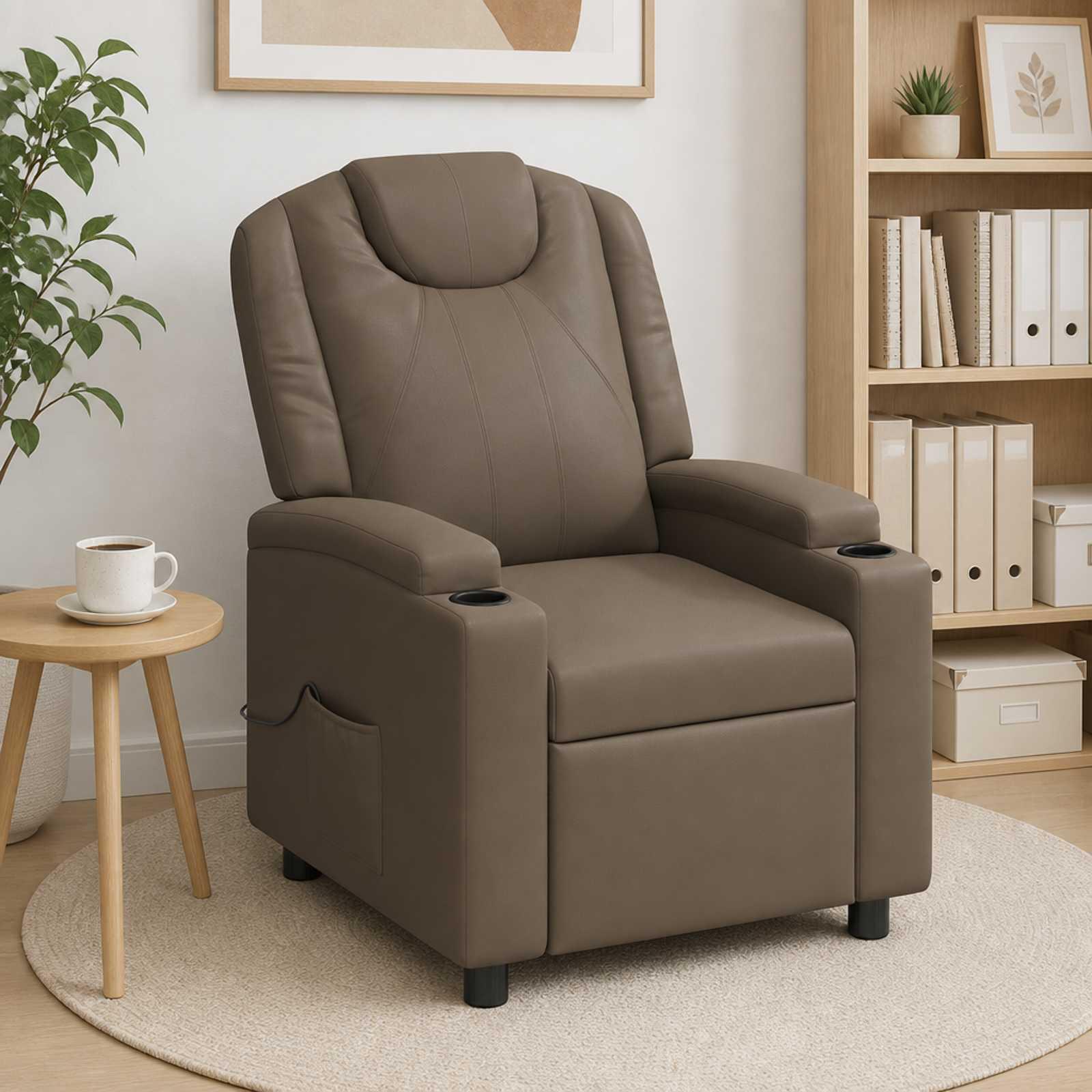 vidaXL Massagelænestol Grå 75 x 95 x 106 cm Stof