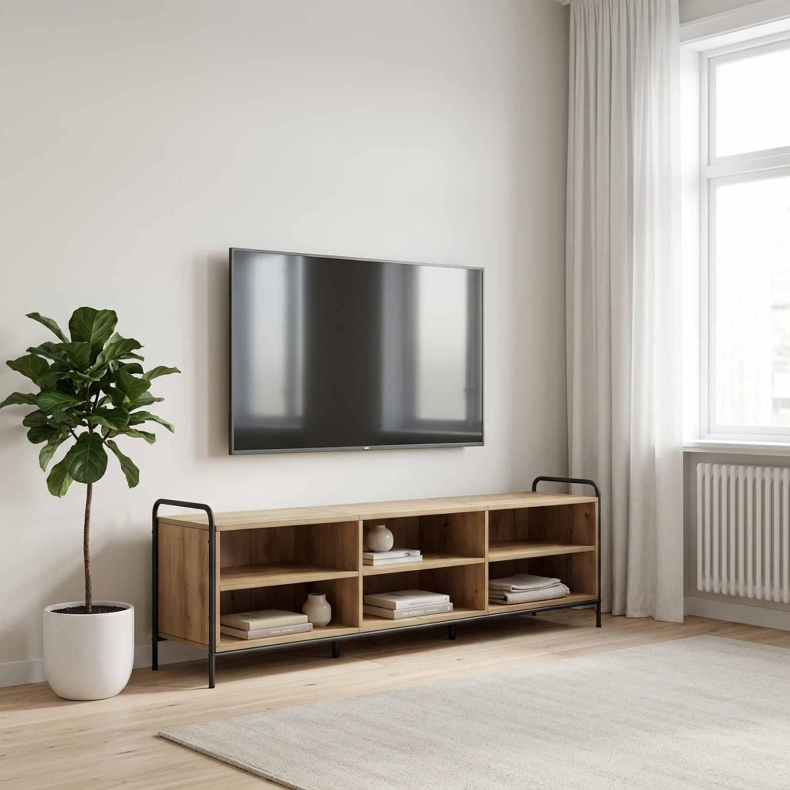 TV-skab i Artisan-eg med stålramme